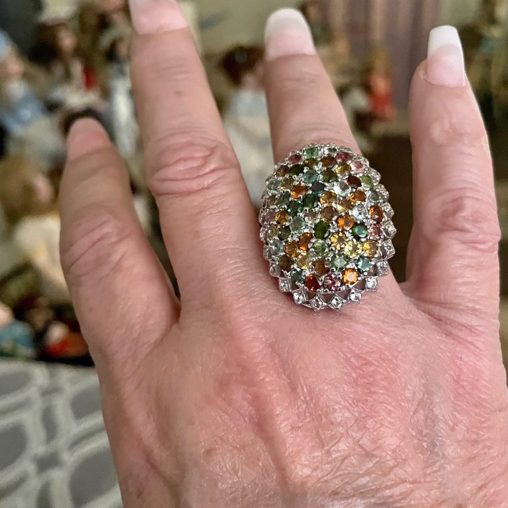 Multi Gemstone Statement Ring - image 5